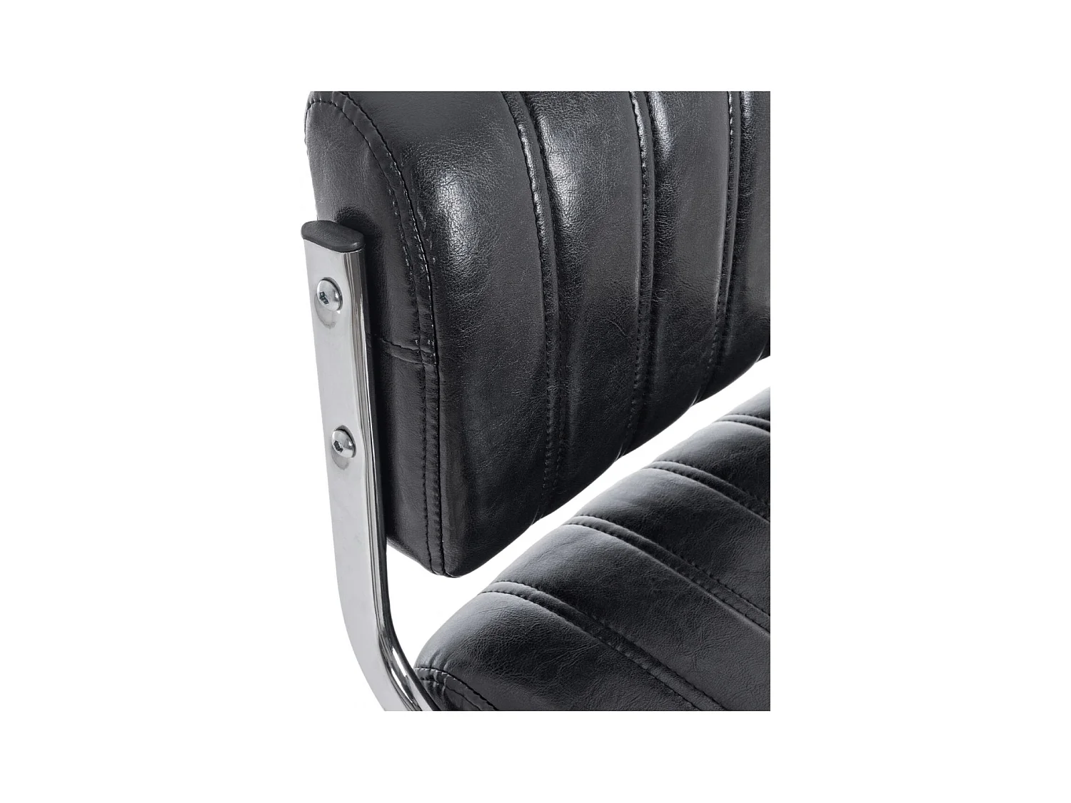 Tabourets de bar réglables chromés et simili noir (lot de 2) - EDDIE