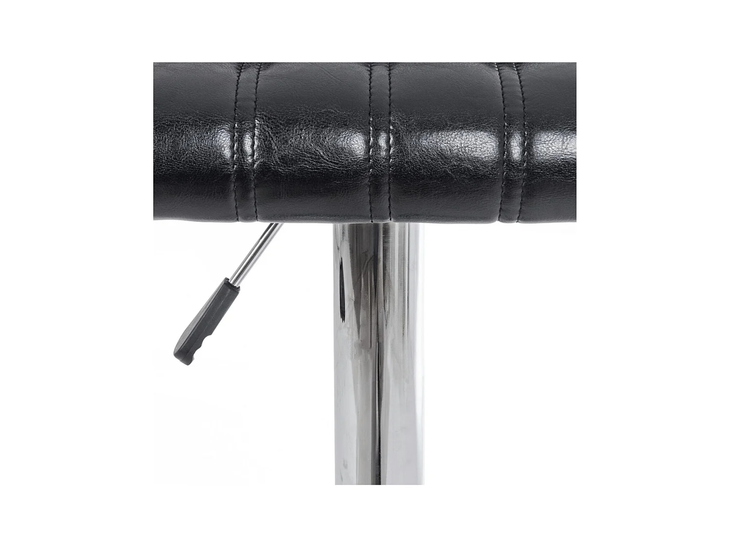 Tabourets de bar réglables chromés et simili noir (lot de 2) - EDDIE