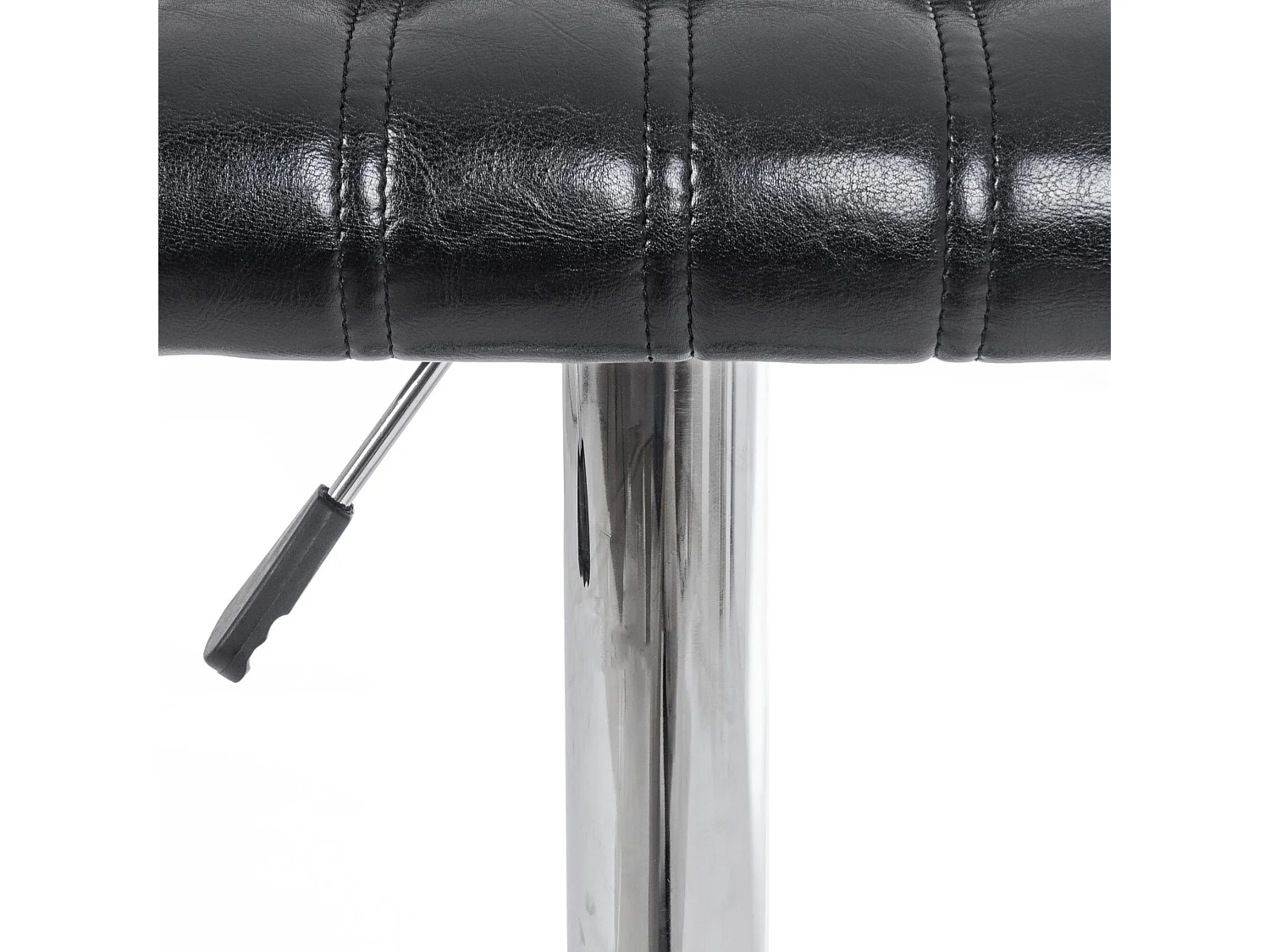 Tabourets de bar réglables chromés et simili noir (lot de 2) - EDDIE