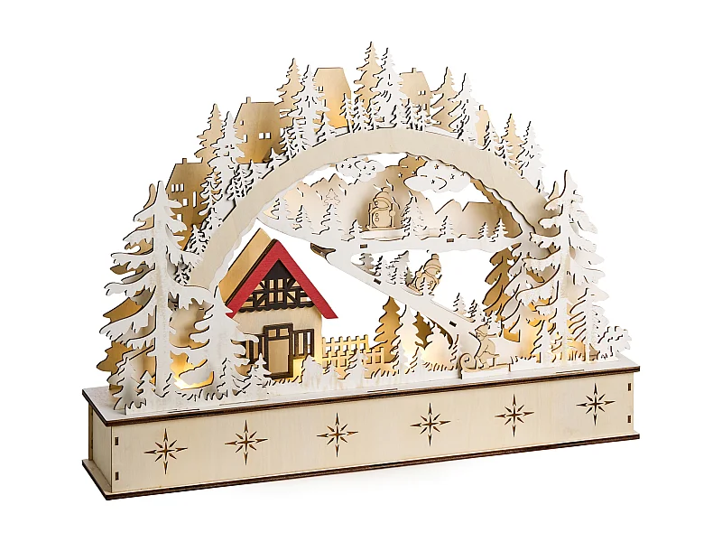 Décoration de Noël LED GOKSJO 33 cm Marron clair