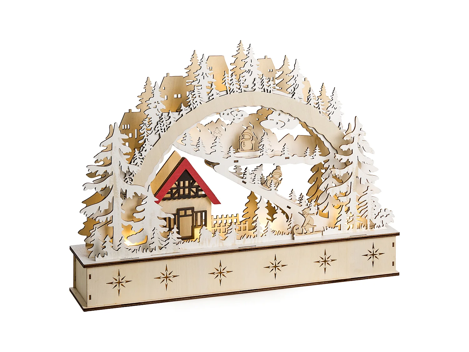 Décoration de Noël LED GOKSJO 33 cm Marron clair