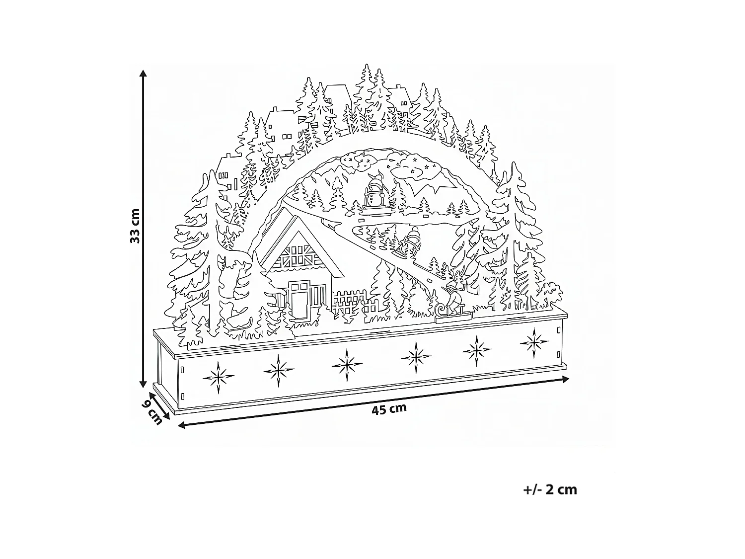 Décoration de Noël LED GOKSJO 33 cm Marron clair