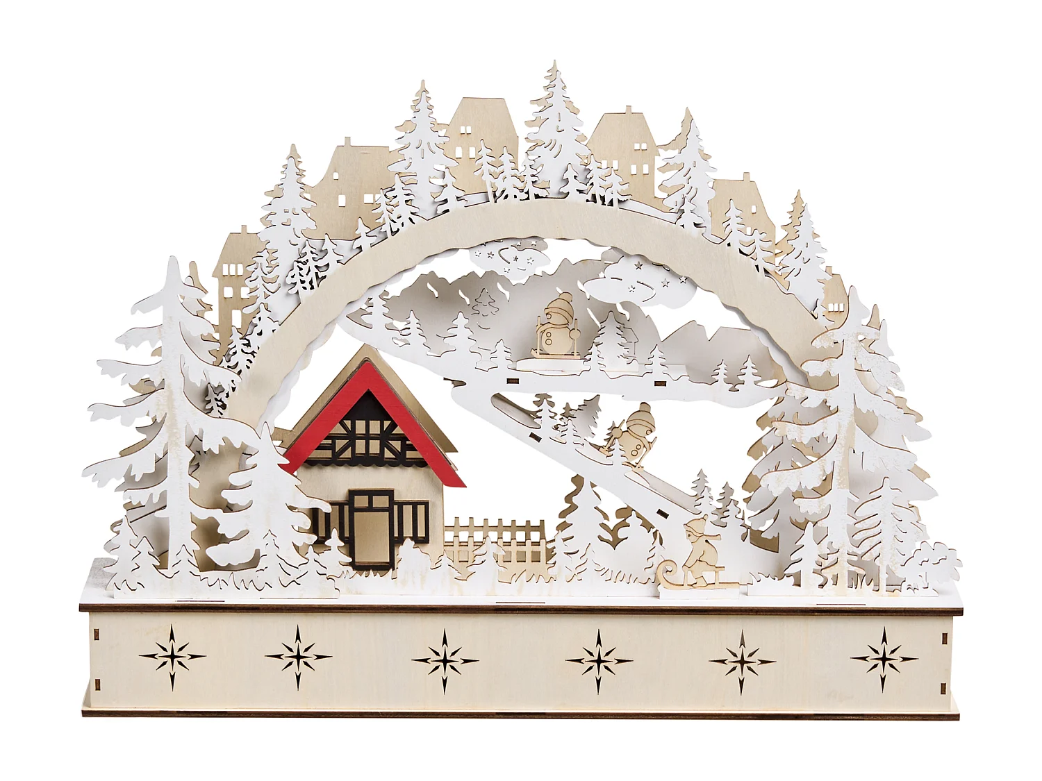 Décoration de Noël LED GOKSJO 33 cm Marron clair