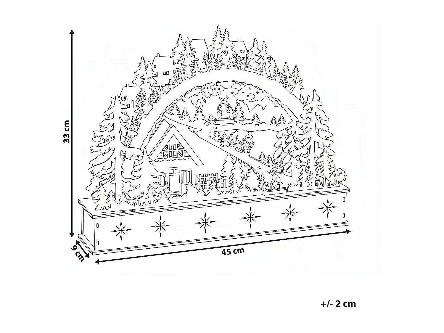 Décoration de Noël LED GOKSJO 33 cm Marron clair