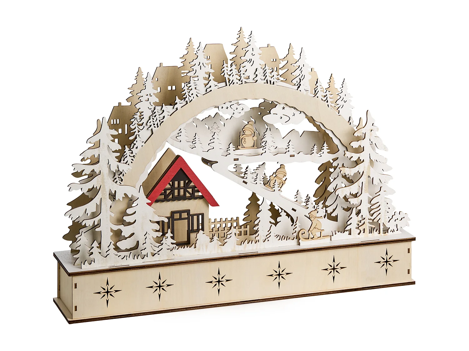 Décoration de Noël LED GOKSJO 33 cm Marron clair