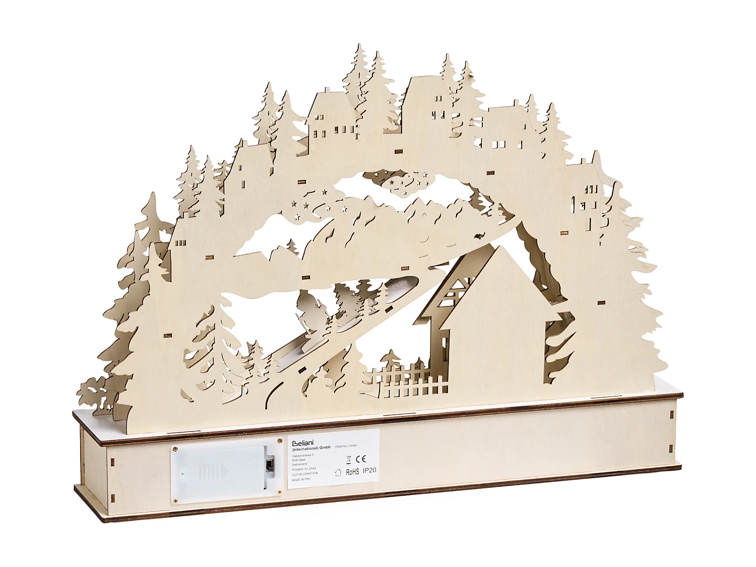 Décoration de Noël LED GOKSJO 33 cm Marron clair