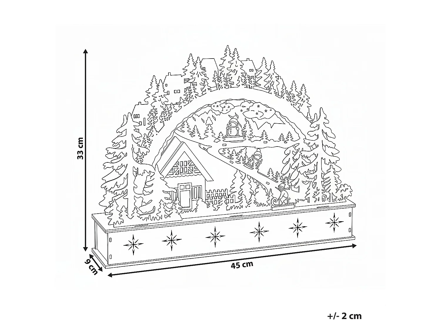 Décoration de Noël LED GOKSJO 33 cm Marron clair