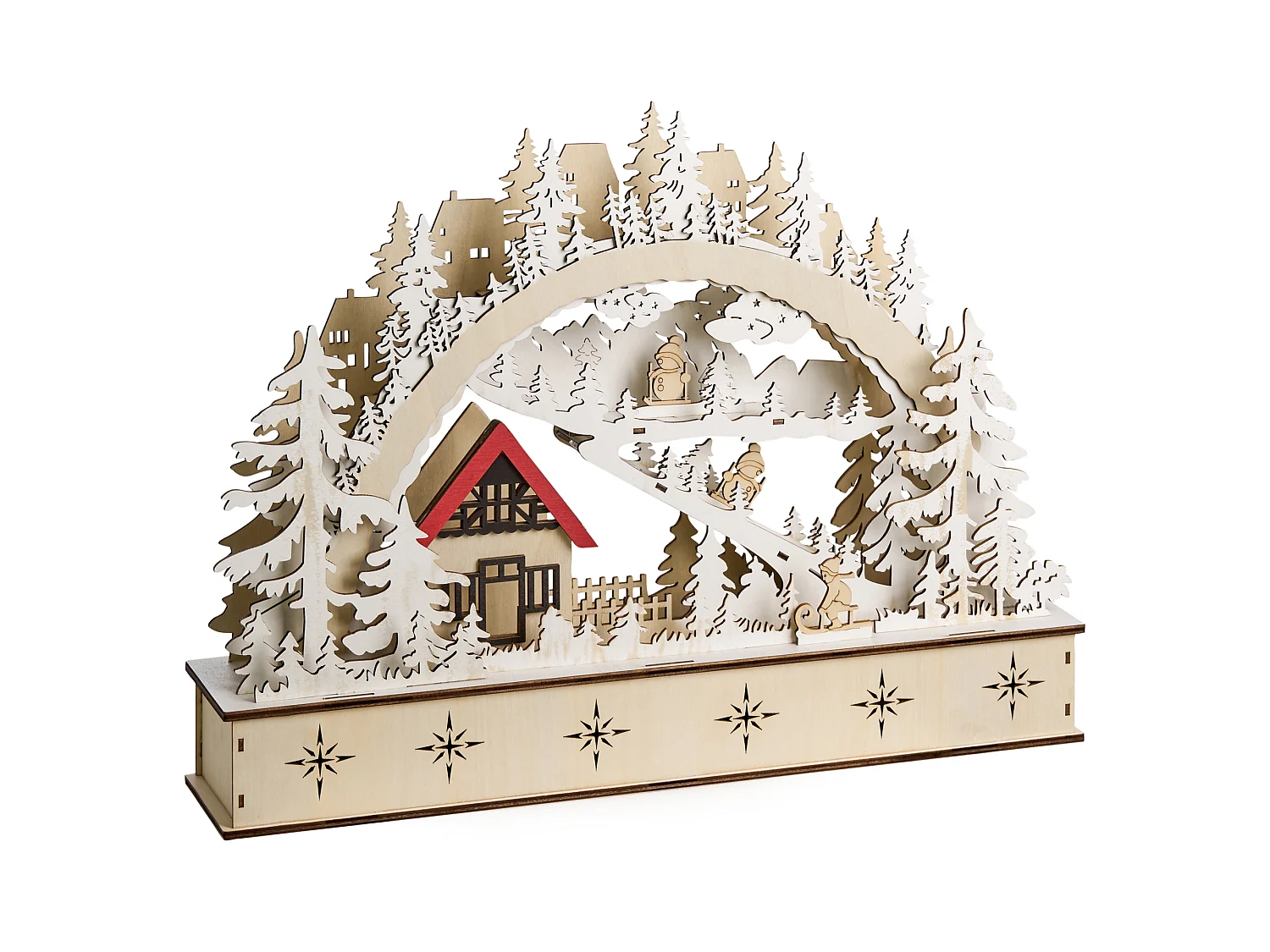 Décoration de Noël LED GOKSJO 33 cm Marron clair