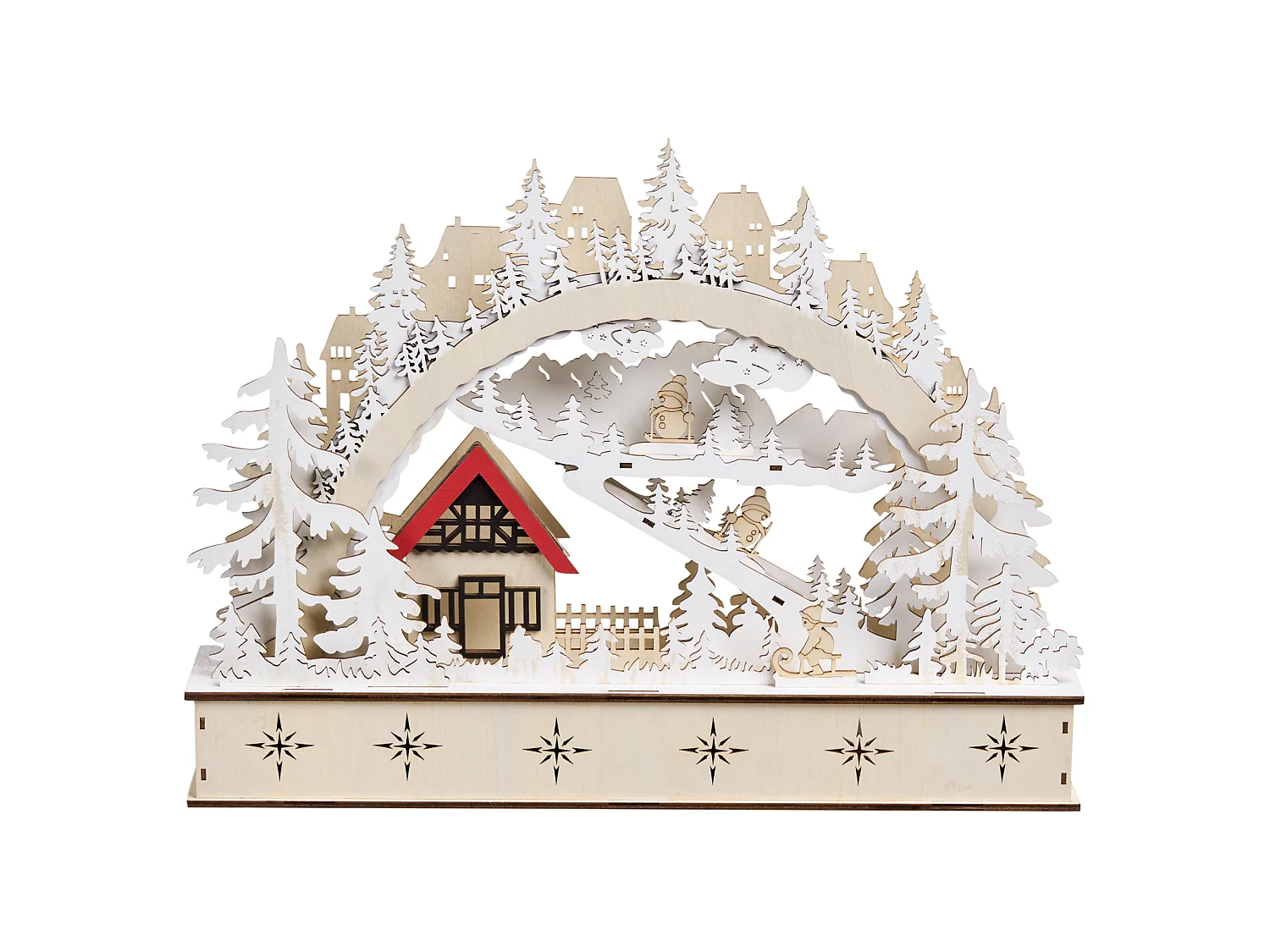 Décoration de Noël LED GOKSJO 33 cm Marron clair