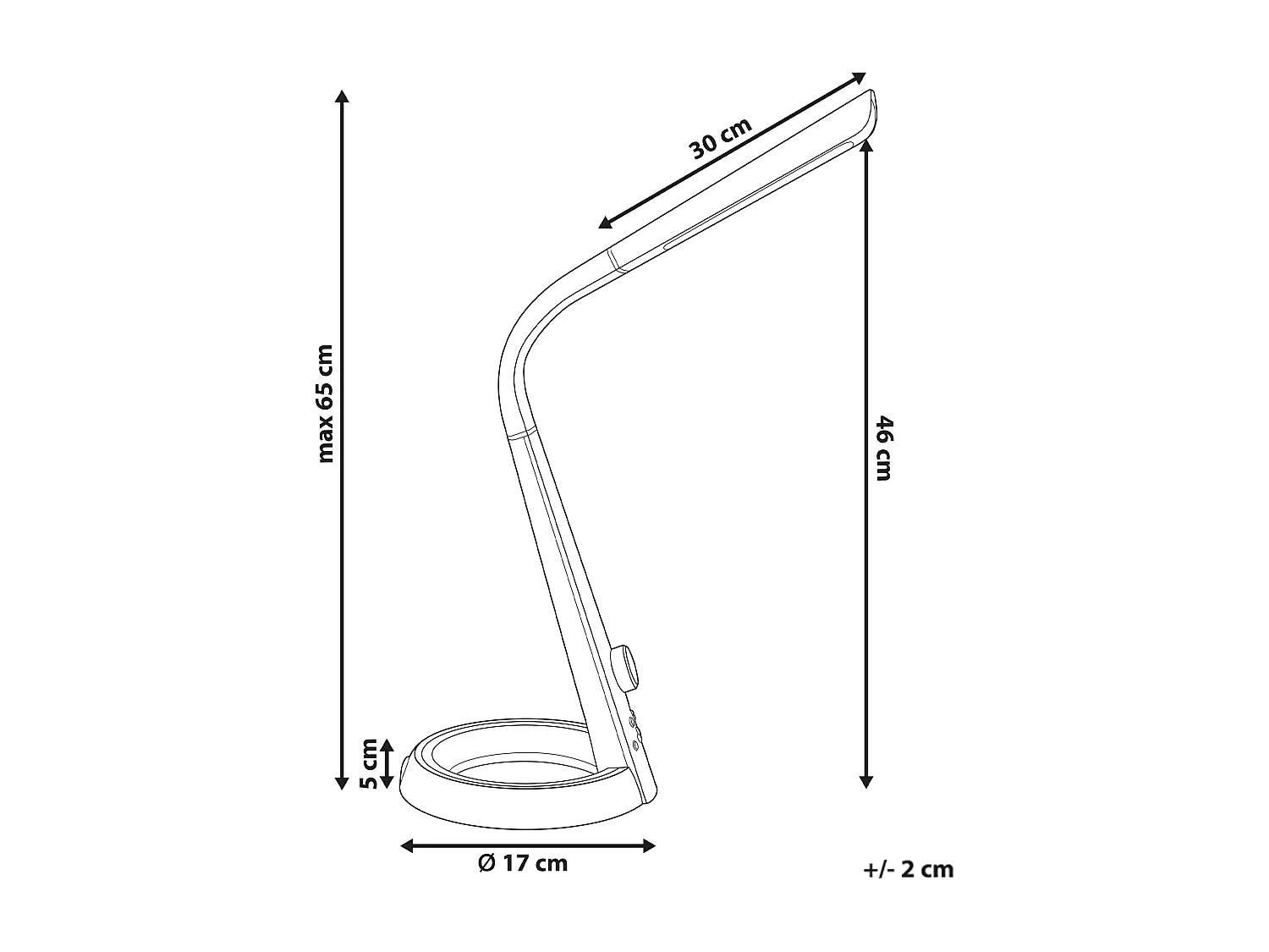 Lampe de bureau LED CANOPUS avec port USB Noir