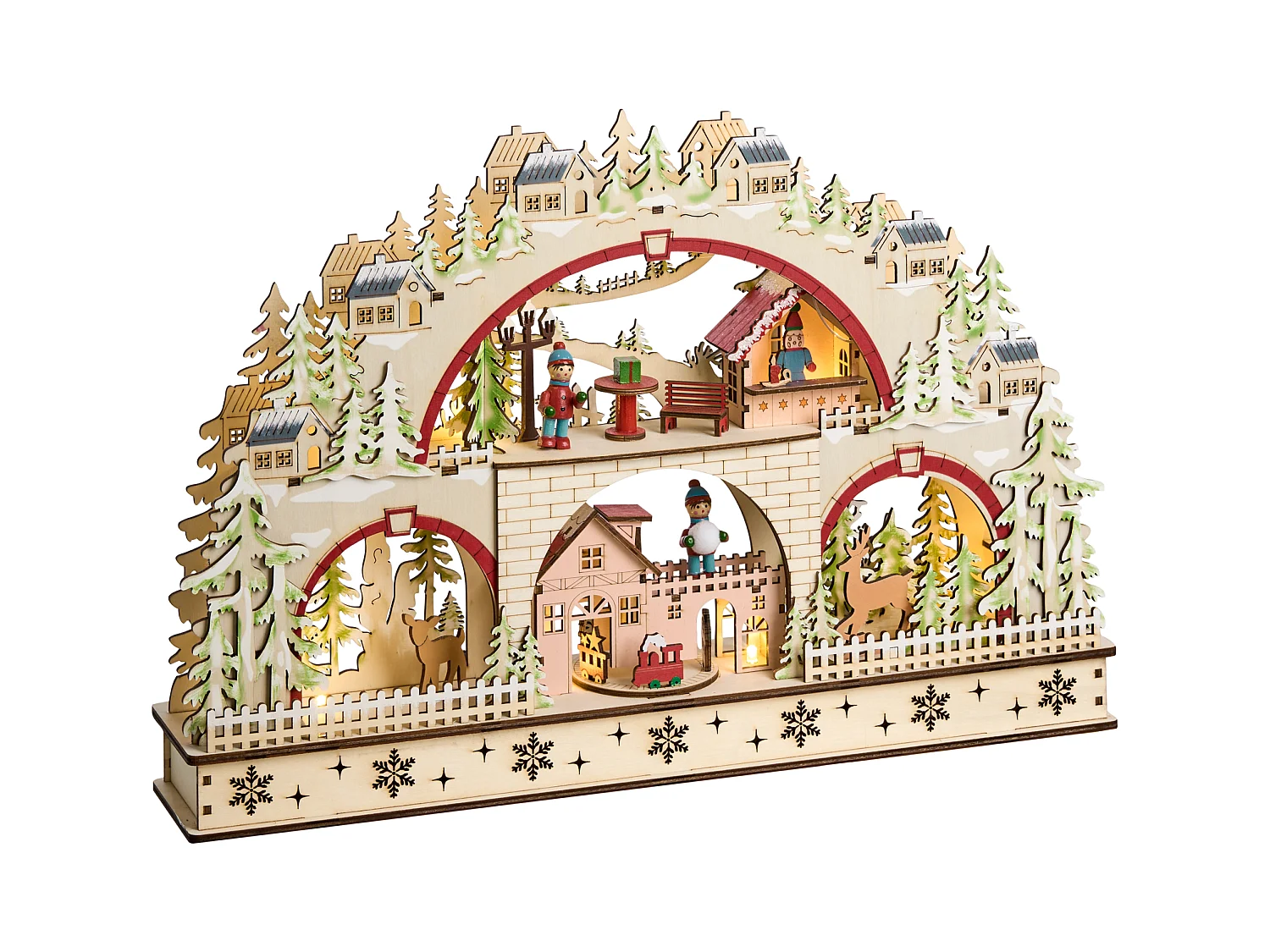 Décoration de Noël LED SELURA 30 cm Marron clair