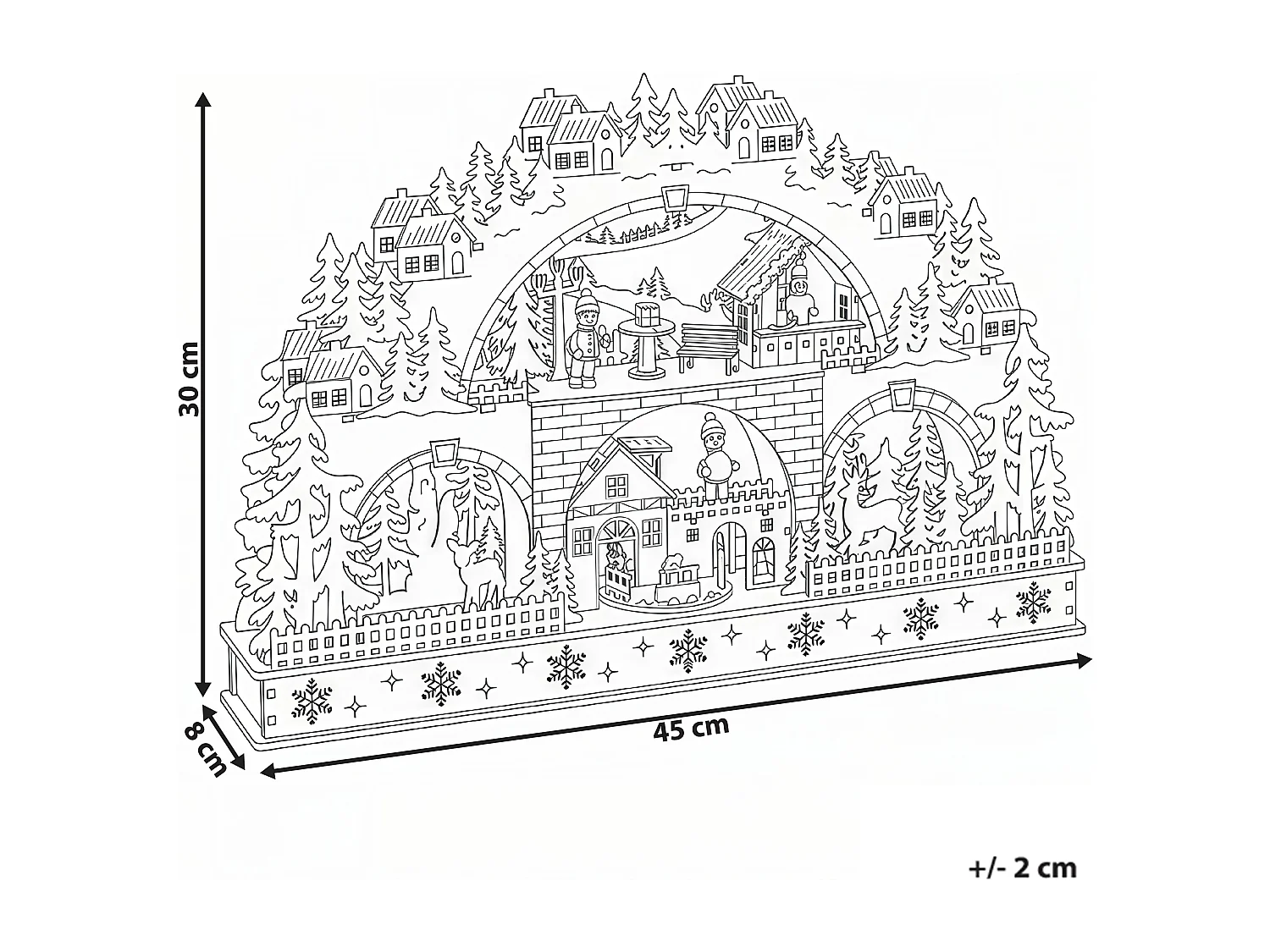 Décoration de Noël LED SELURA 30 cm Marron clair