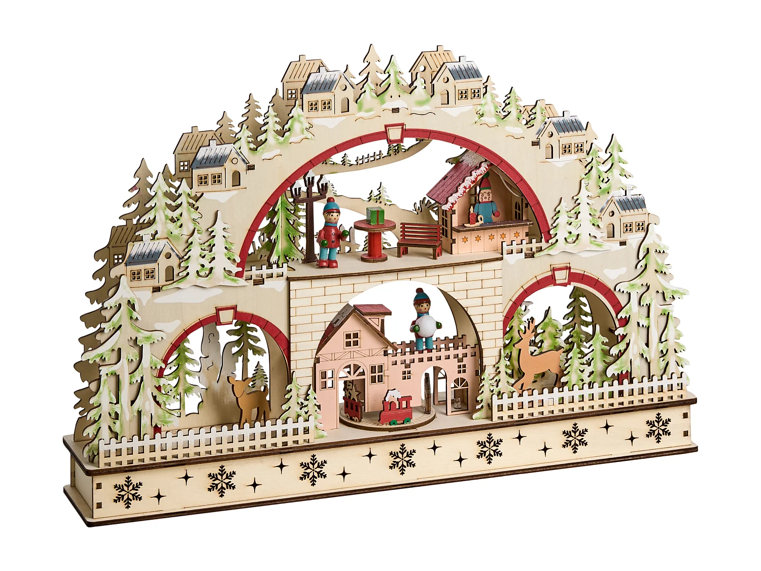 Décoration de Noël LED SELURA 30 cm Marron clair