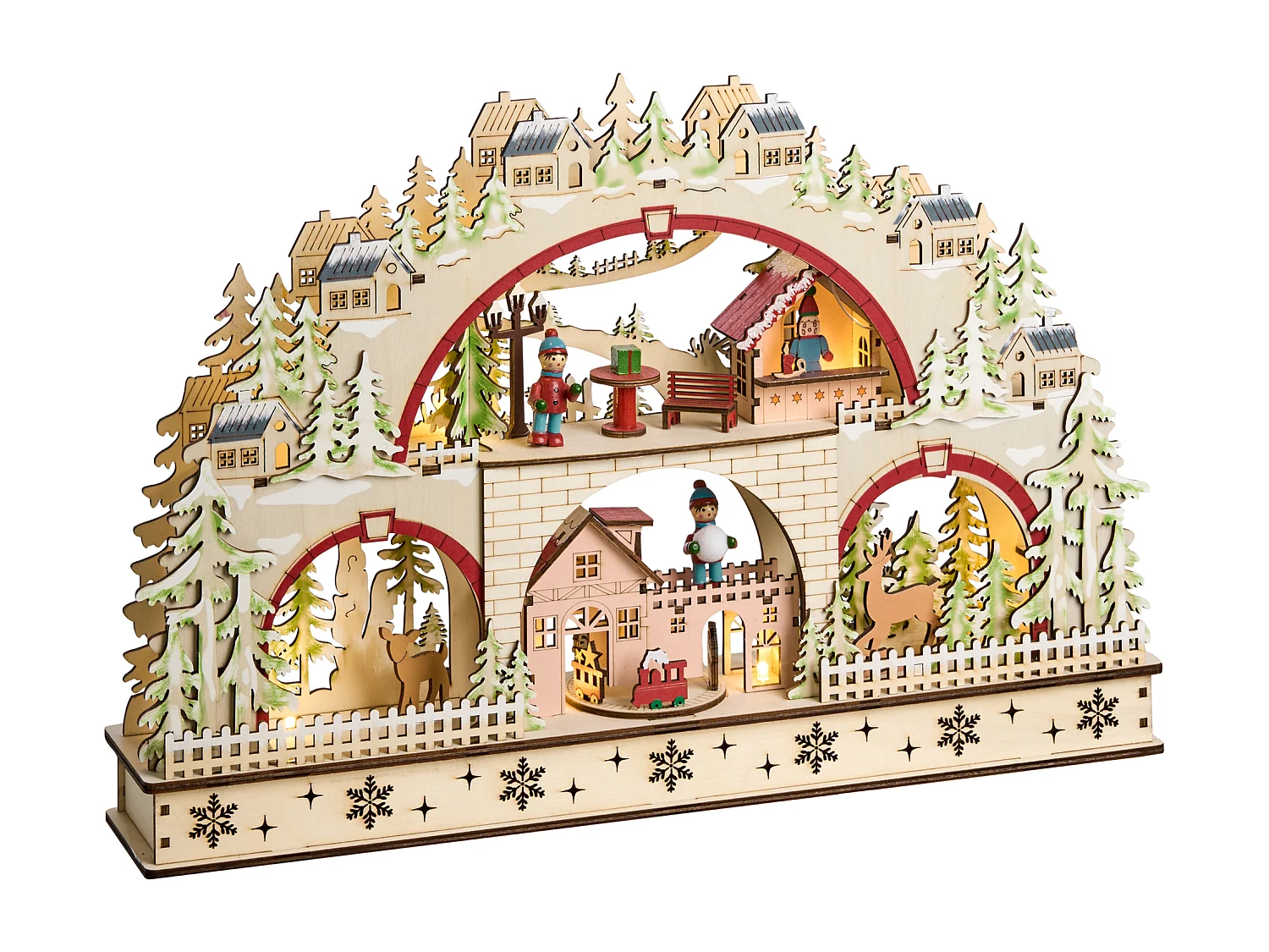 Décoration de Noël LED SELURA 30 cm Marron clair