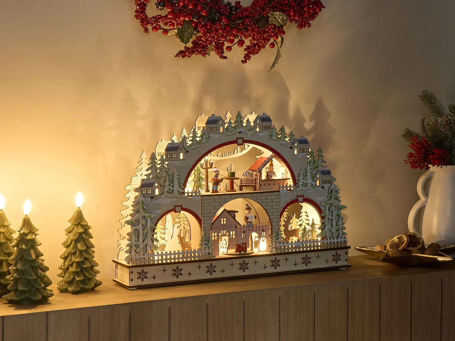 Décoration de Noël LED SELURA 30 cm Marron clair