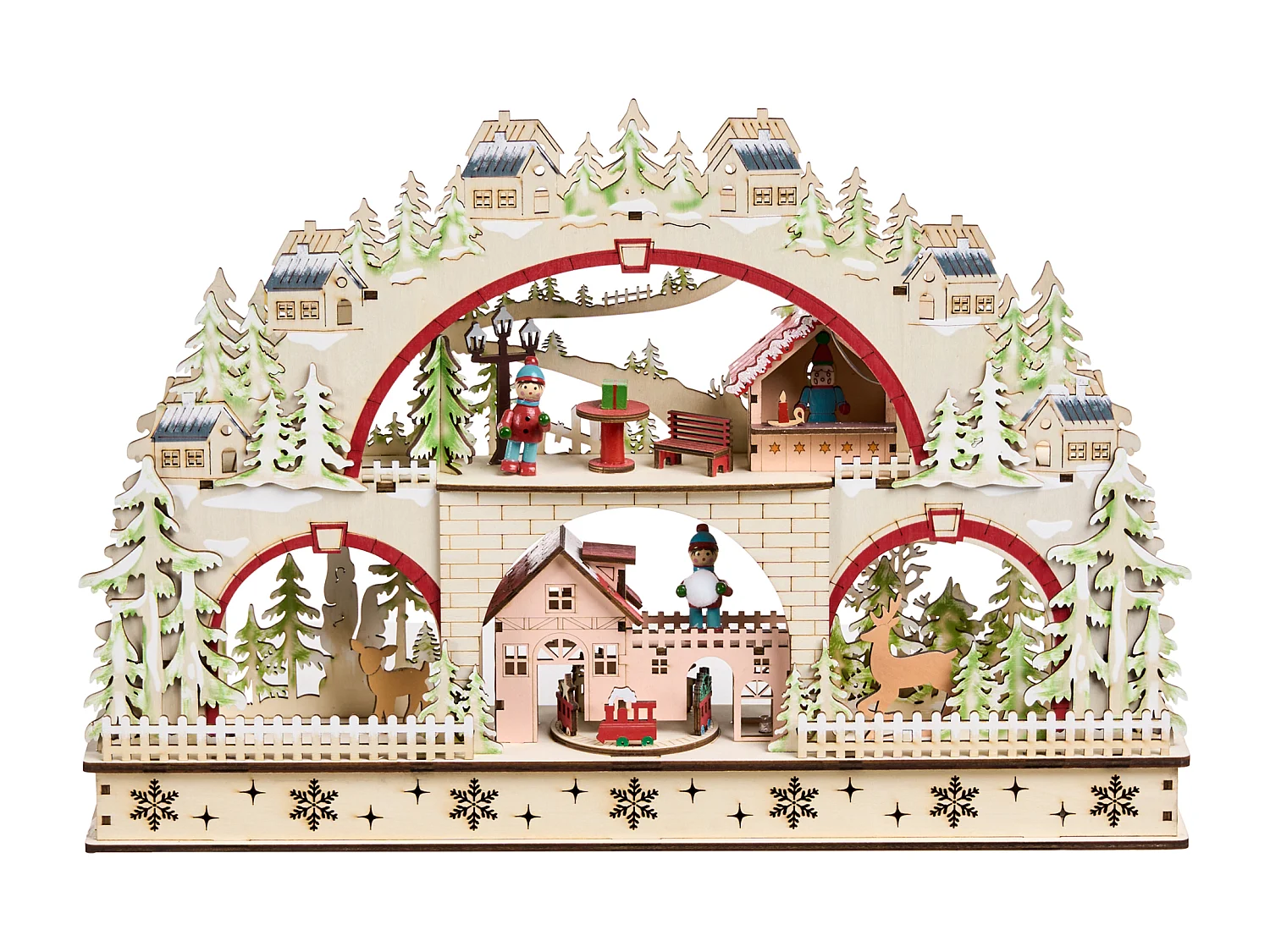 Décoration de Noël LED SELURA 30 cm Marron clair