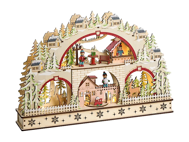 Décoration de Noël LED SELURA 30 cm Marron clair