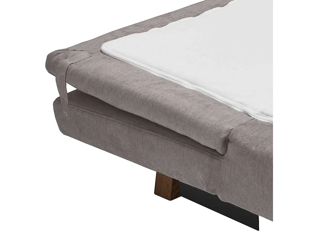 Verwandlungssofa Beigegrau in modernem Design Microvelour