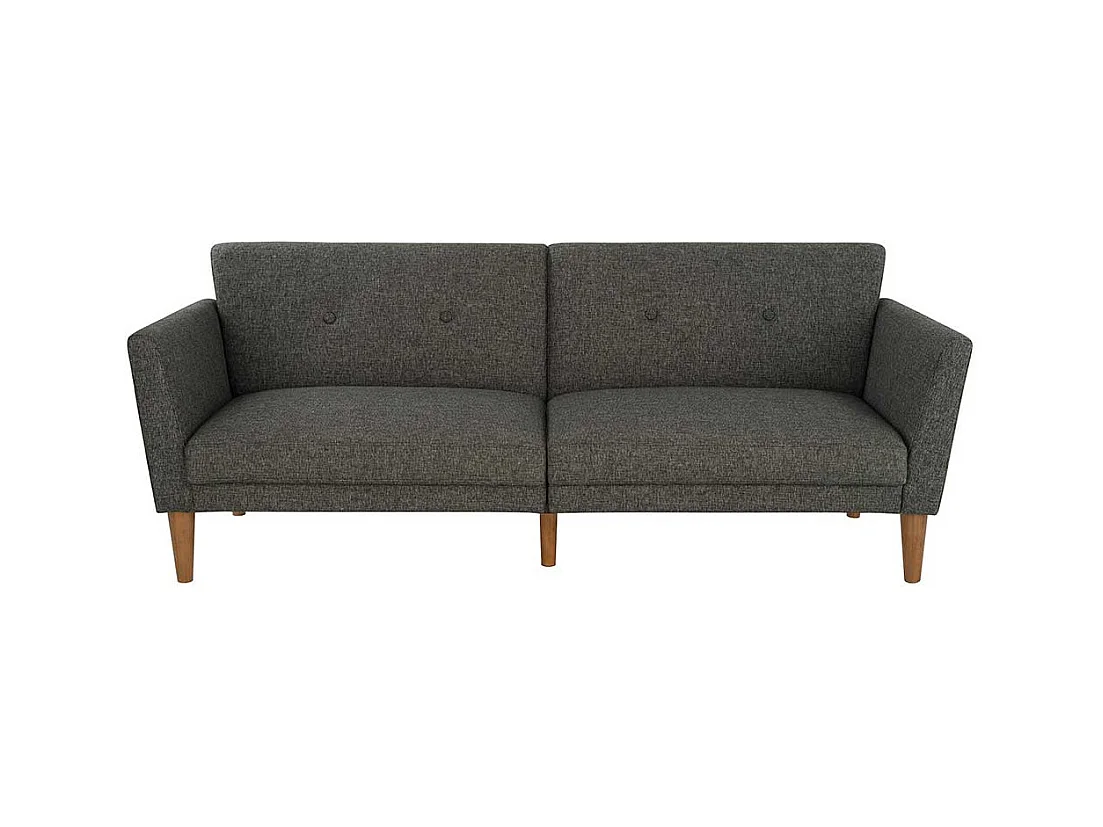 Graues Schlaf Klappsofa mit Vierfußgestell aus Holz 204 cm breit