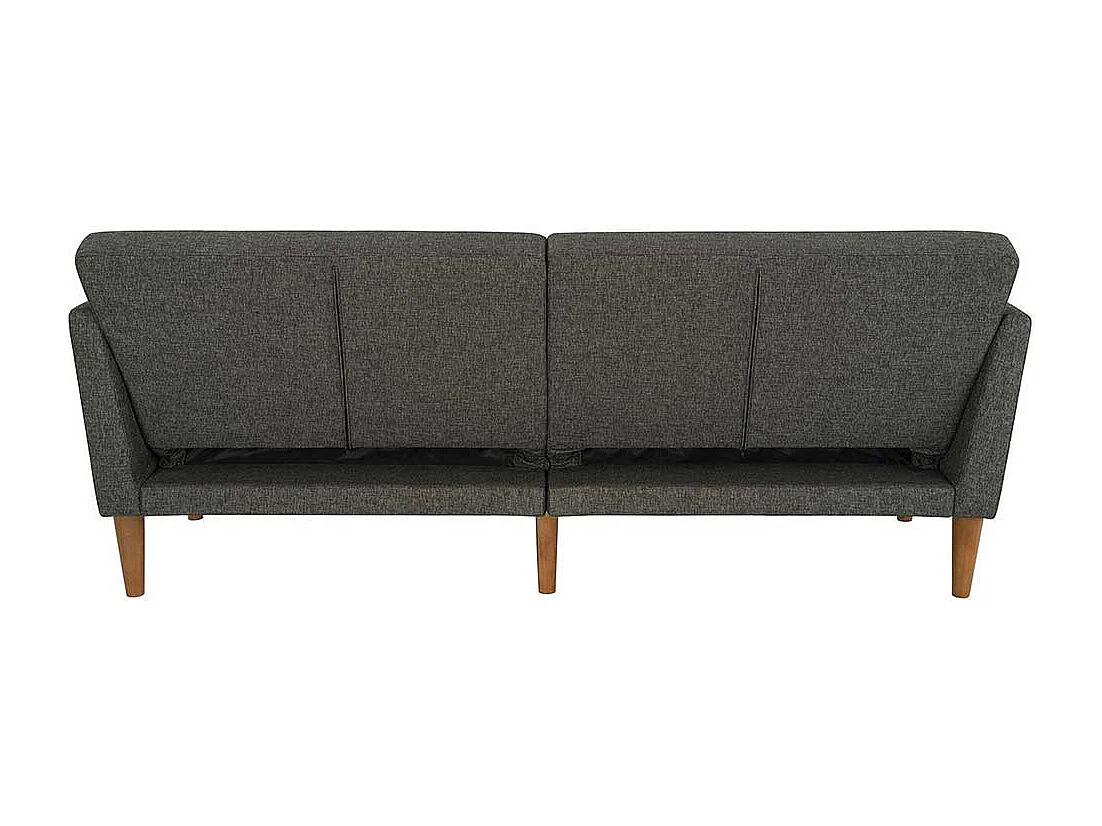 Graues Schlaf Klappsofa mit Vierfußgestell aus Holz 204 cm breit