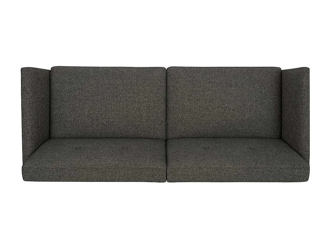 Graues Schlaf Klappsofa mit Vierfußgestell aus Holz 204 cm breit