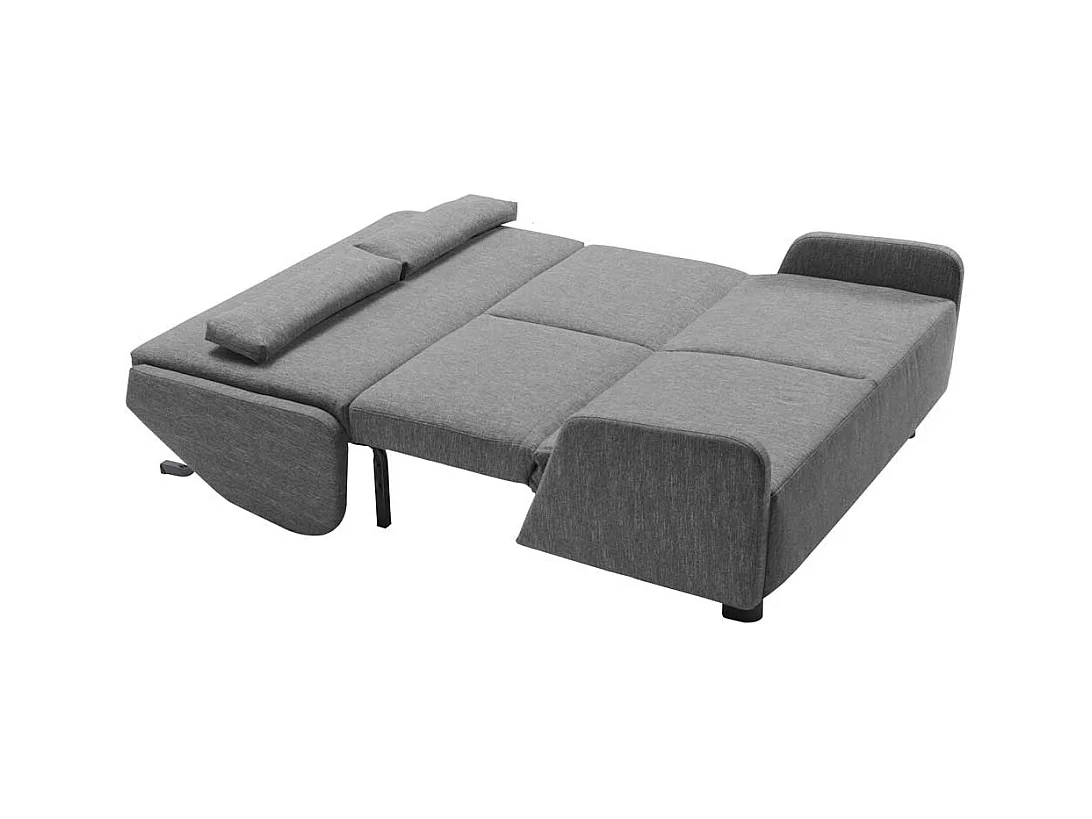 Zweier Sofa in Grau Webstoff Schlaffunktion
