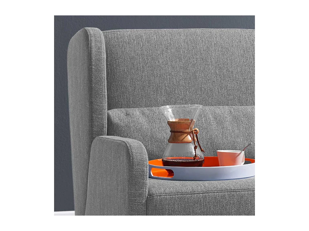 Zweier Sofa in Grau Webstoff Schlaffunktion