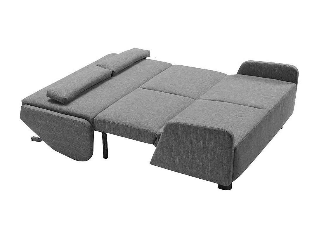 Zweier Sofa in Grau Webstoff Schlaffunktion
