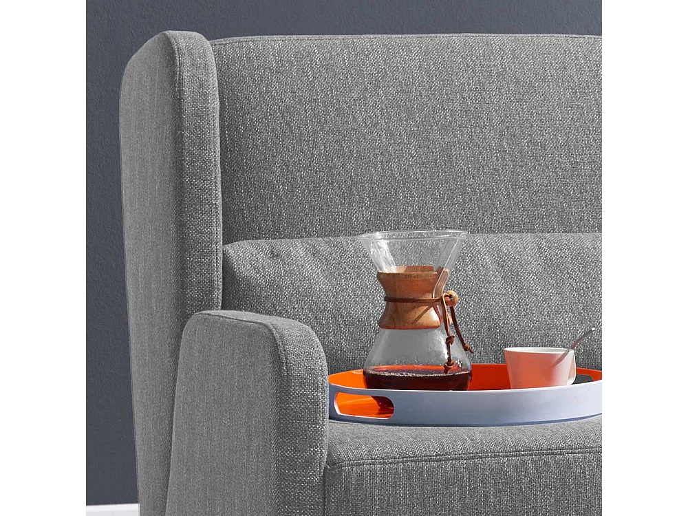 Zweier Sofa in Grau Webstoff Schlaffunktion