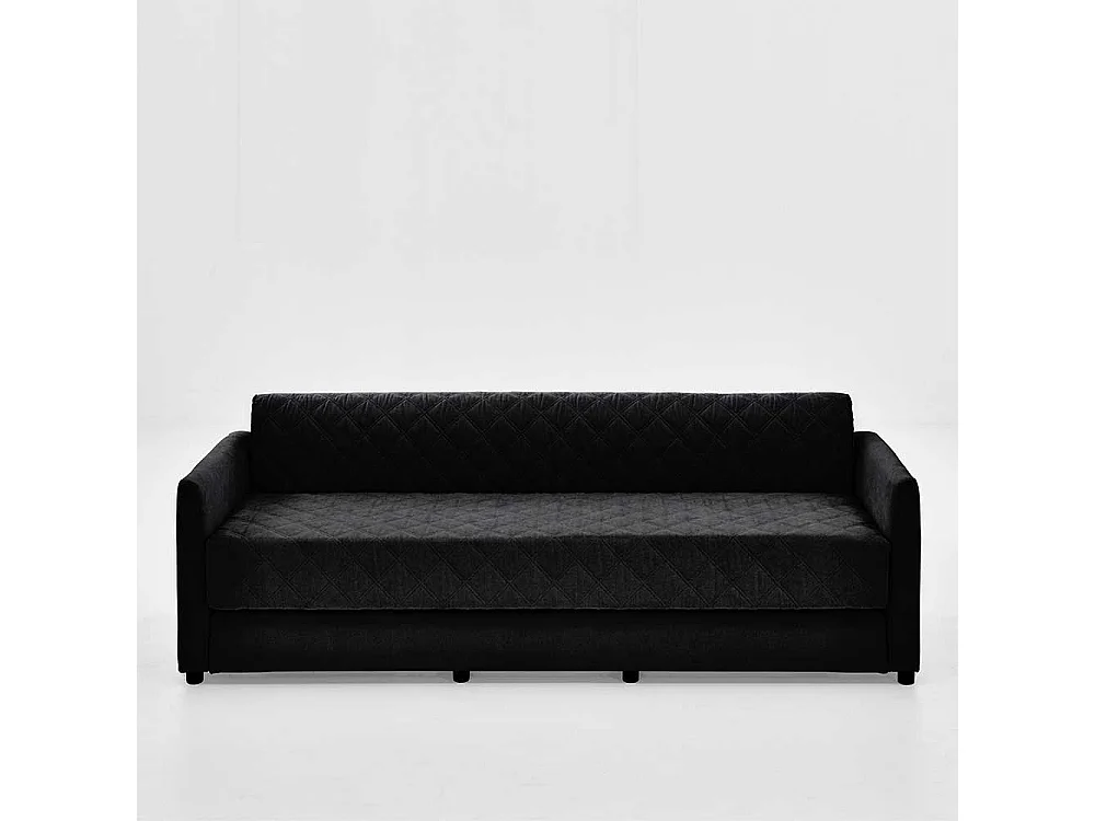 Doppelschlafsofa in Schwarz Taschenfederkern