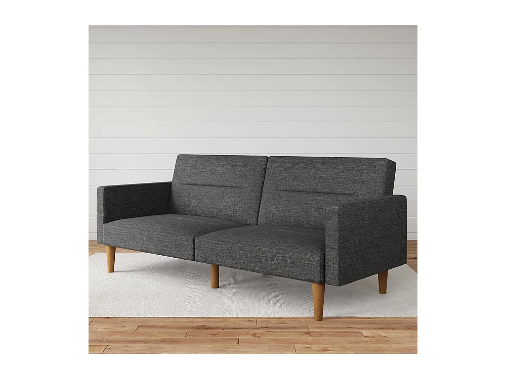 Schlafsofa im Retrostil mit Armlehnen Rücken Klappmechanik