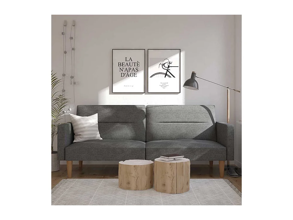 Schlafsofa im Retrostil mit Armlehnen Rücken Klappmechanik