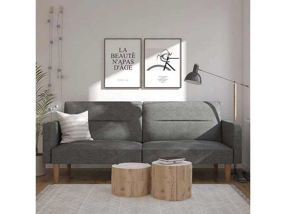 Schlafsofa im Retrostil mit Armlehnen Rücken Klappmechanik