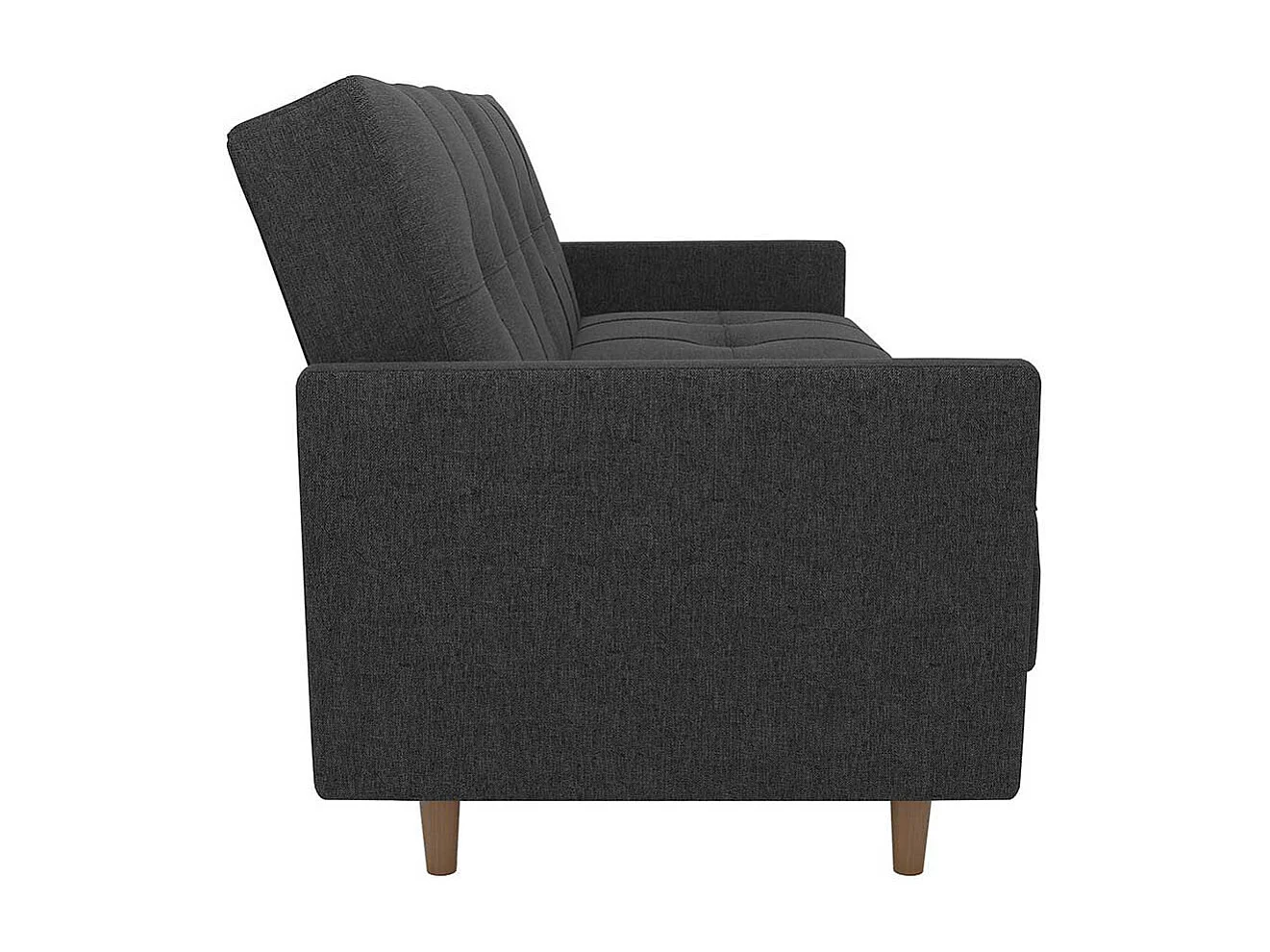 Dreisitzer Schlafsofa in Grau Stoff Rücken Klappmechanik