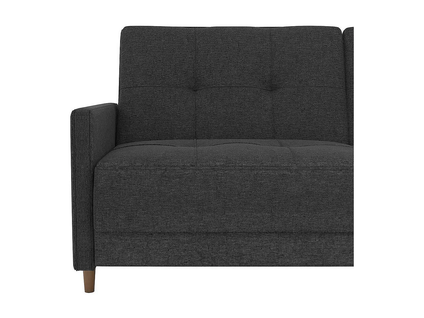 Dreisitzer Schlafsofa in Grau Stoff Rücken Klappmechanik