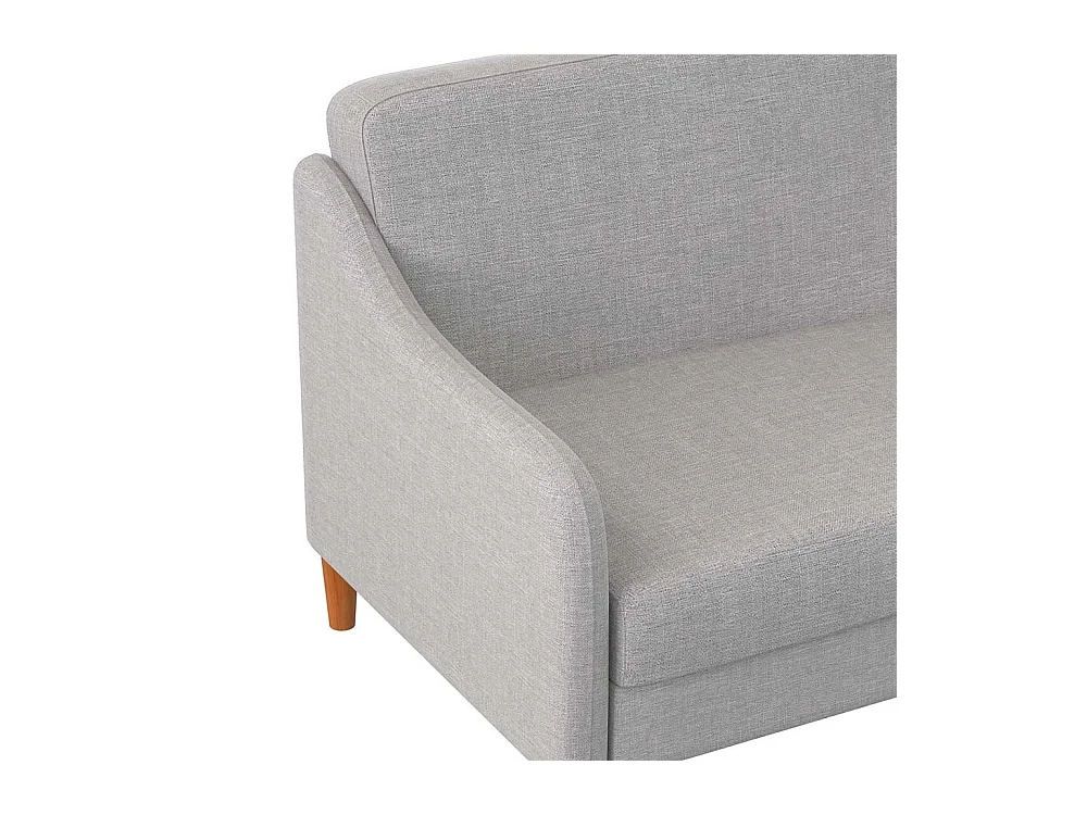 Hellgraue Schlafcouch in modernem Design Rücken Klappmechanik