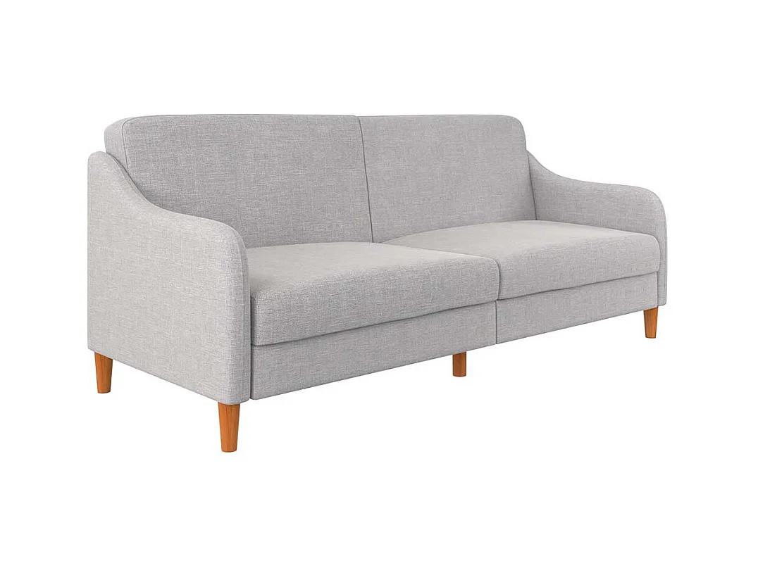 Hellgraue Schlafcouch in modernem Design Rücken Klappmechanik