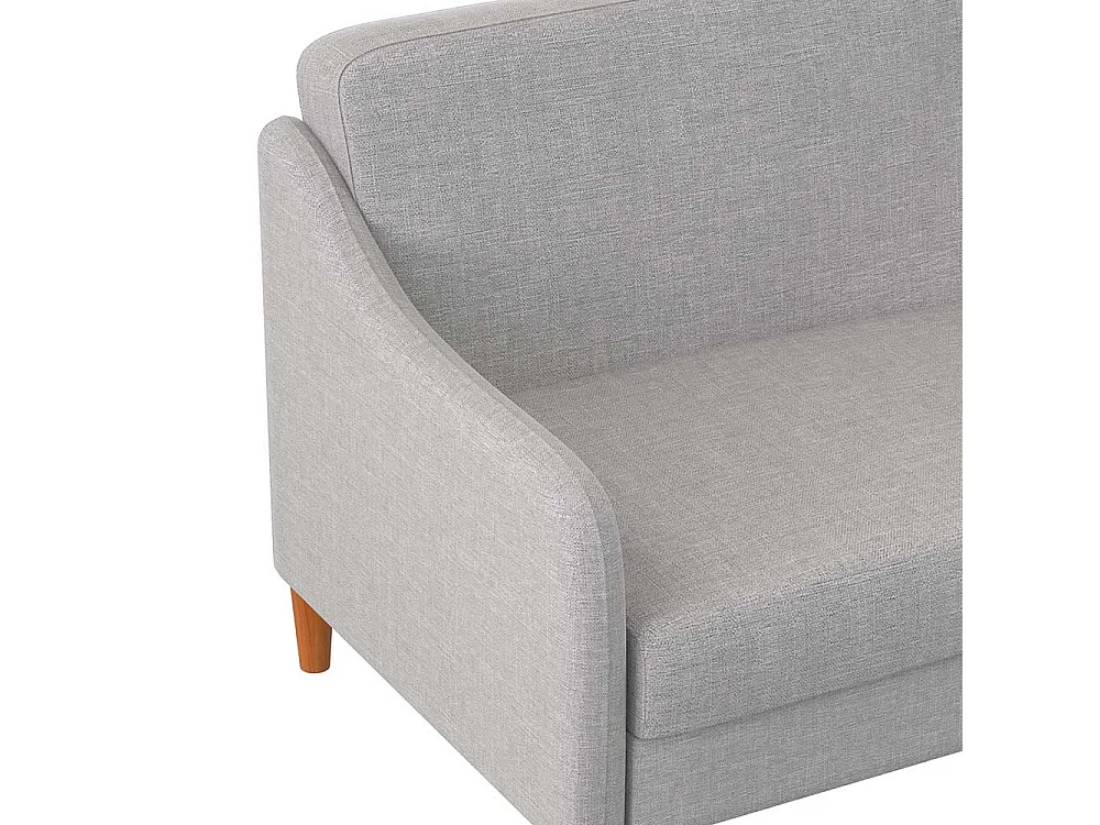 Hellgraue Schlafcouch in modernem Design Rücken Klappmechanik