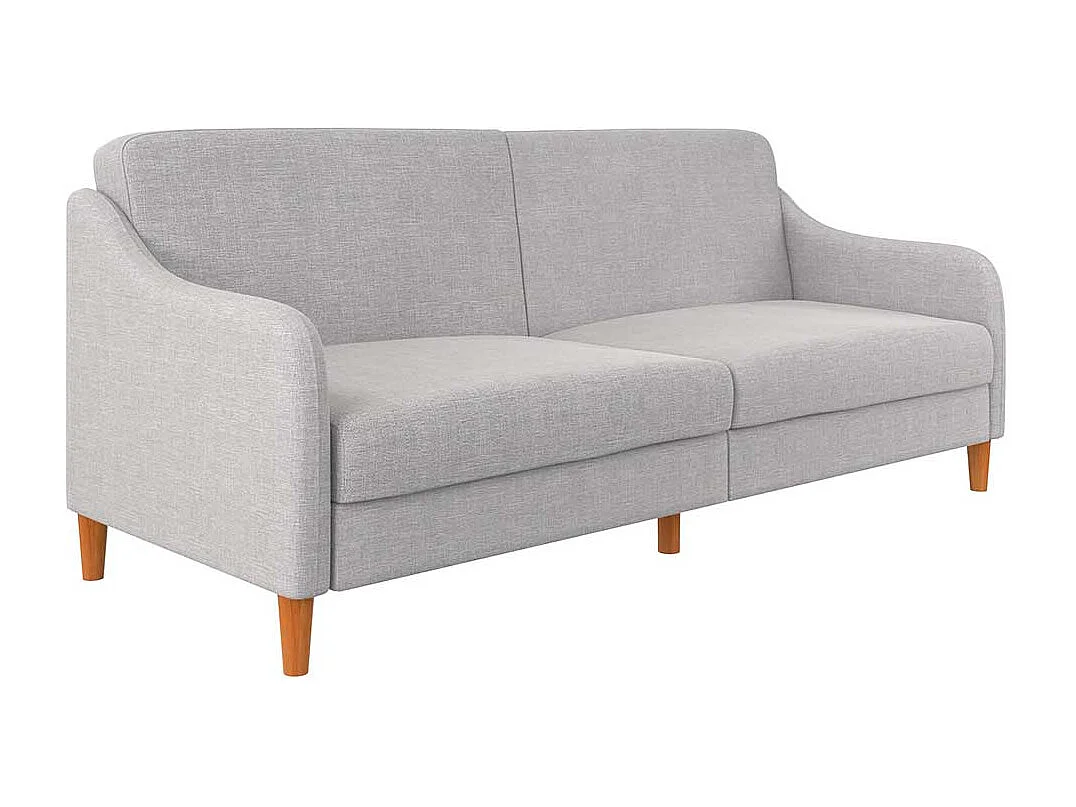 Hellgraue Schlafcouch in modernem Design Rücken Klappmechanik