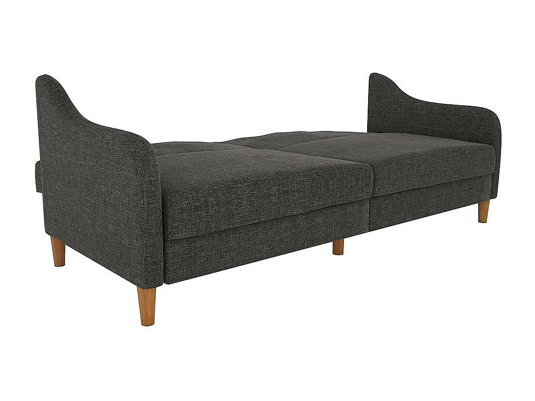 Schlafsofa mit Klappmechanik in Grau Webstoff 42 cm Sitzhöhe