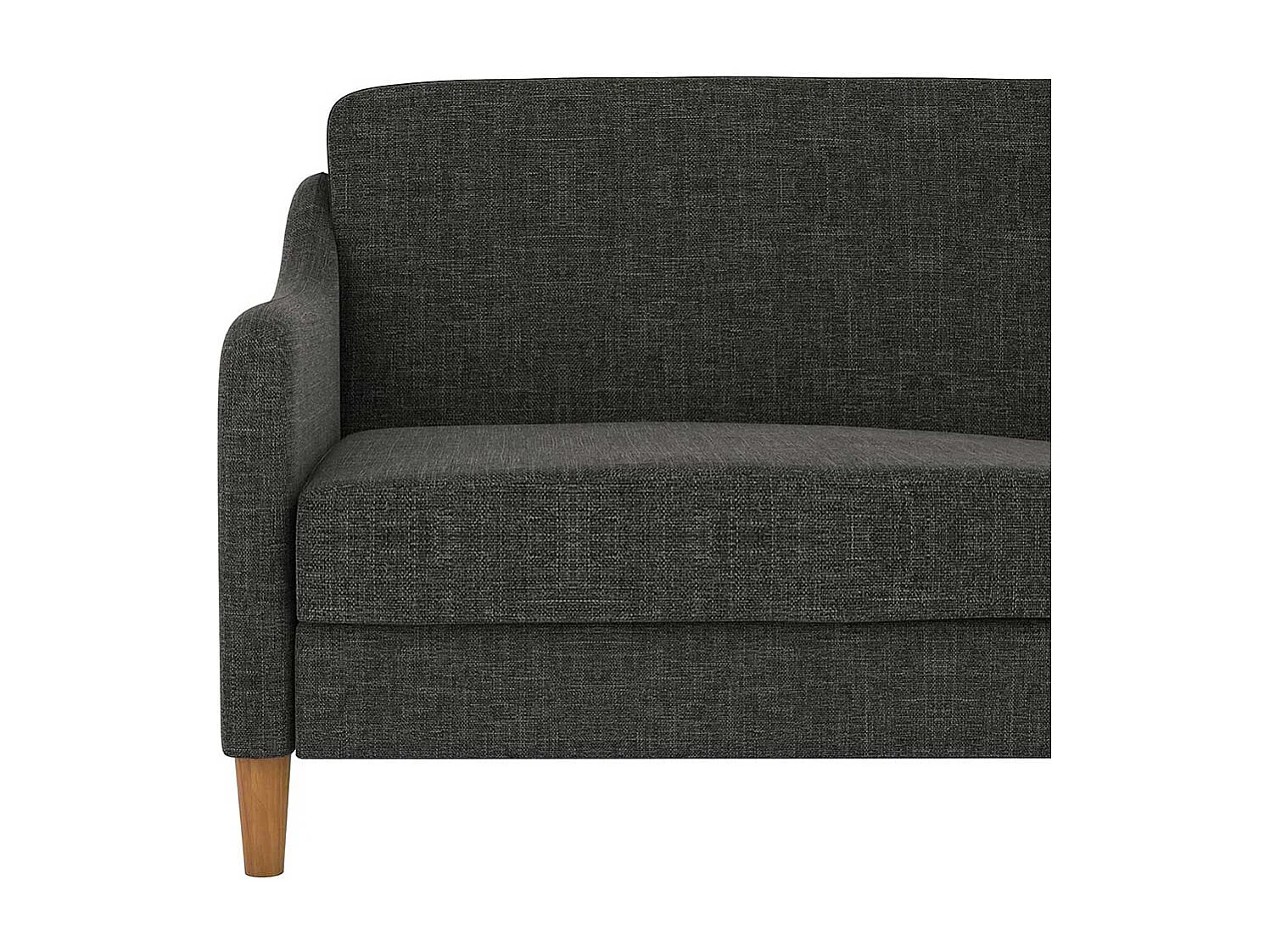 Schlafsofa mit Klappmechanik in Grau Webstoff 42 cm Sitzhöhe