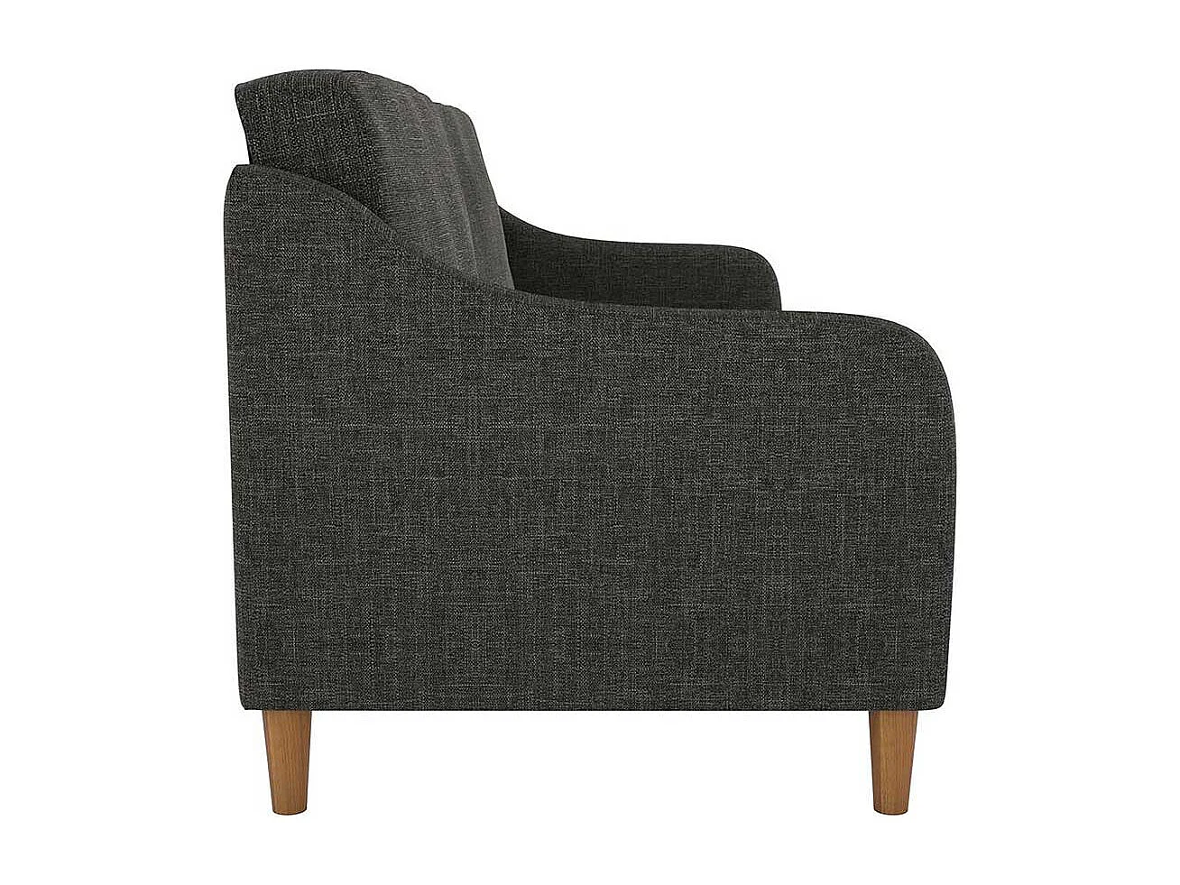 Schlafsofa mit Klappmechanik in Grau Webstoff 42 cm Sitzhöhe