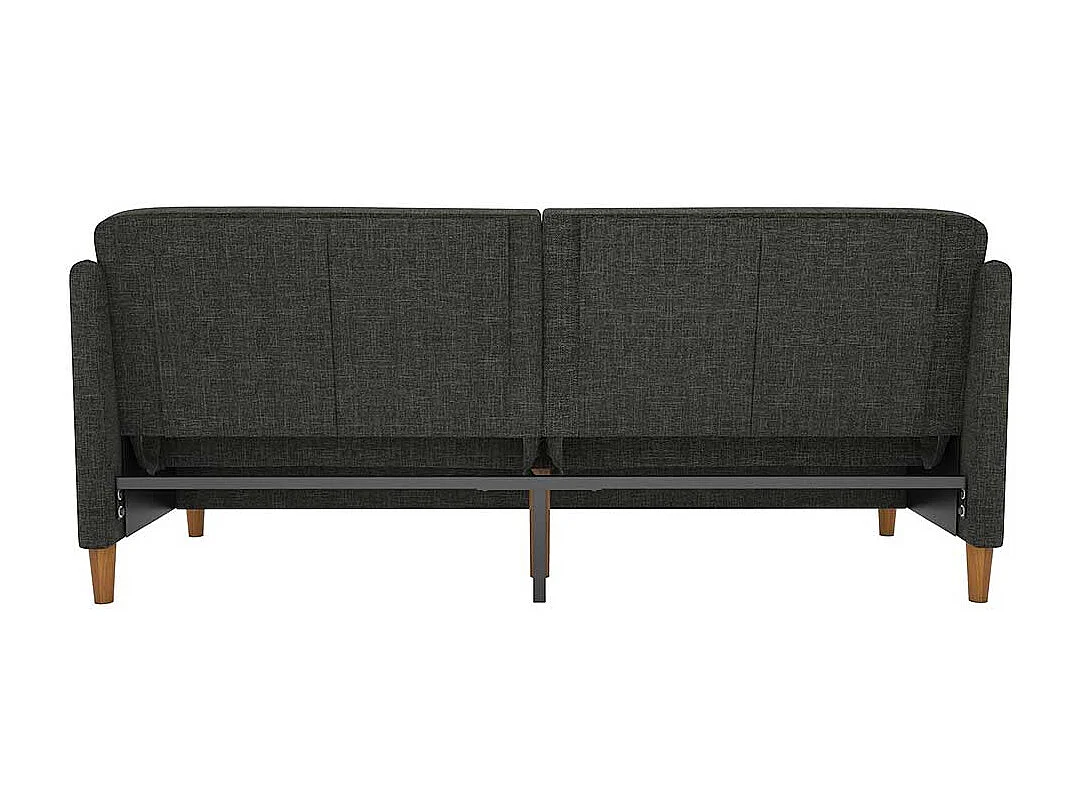 Schlafsofa mit Klappmechanik in Grau Webstoff 42 cm Sitzhöhe