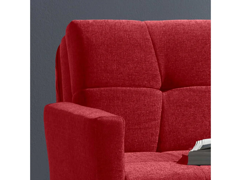 Bettsofa in Rot Flachgewebe verstellbaren Armlehnen