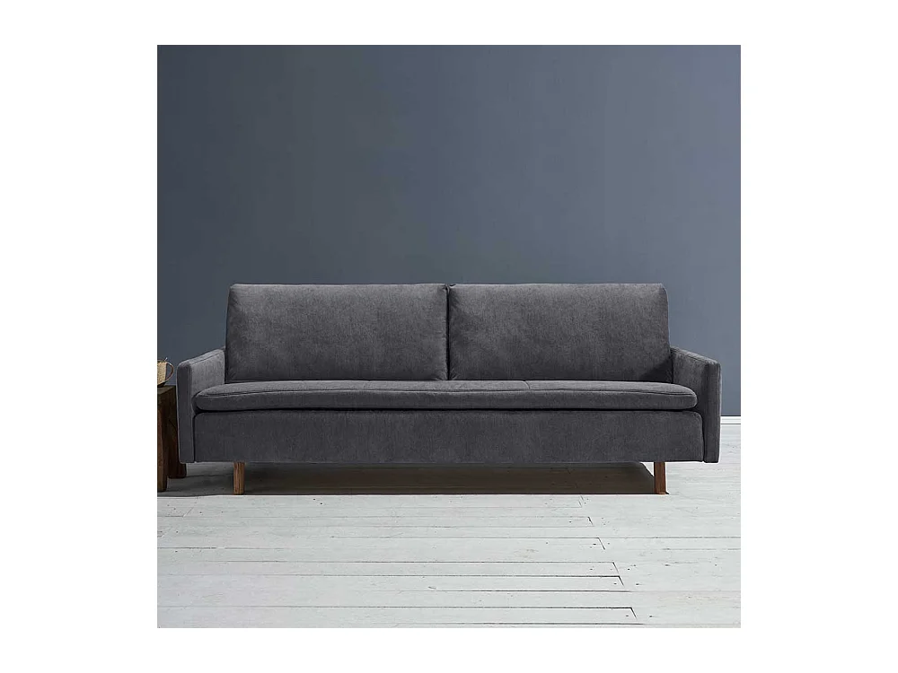 Schlafcouch graublau in modernem Design Armlehnen