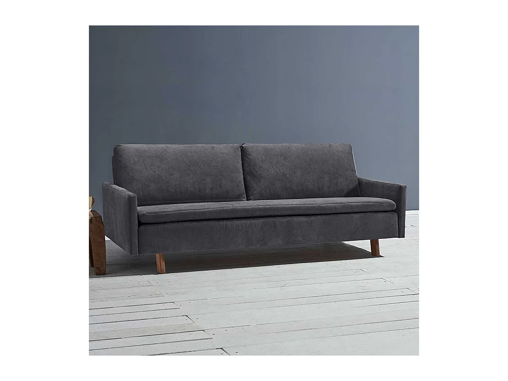 Schlafcouch graublau in modernem Design Armlehnen