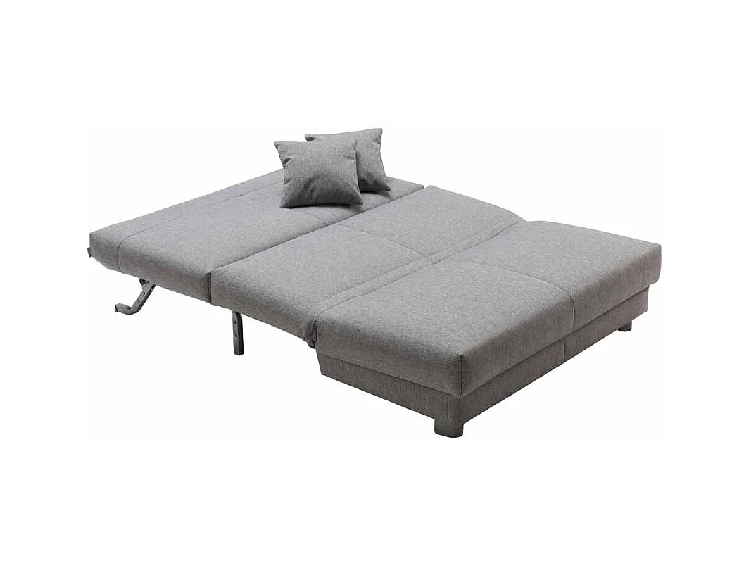 Klappcouch in Hellgrau Webstoff