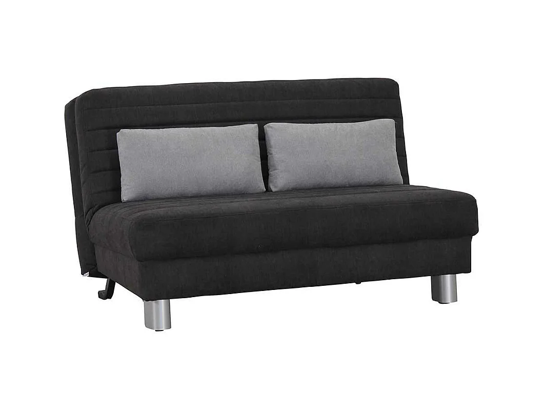 Schlafcouch in Schwarz Grau Stoff Metall