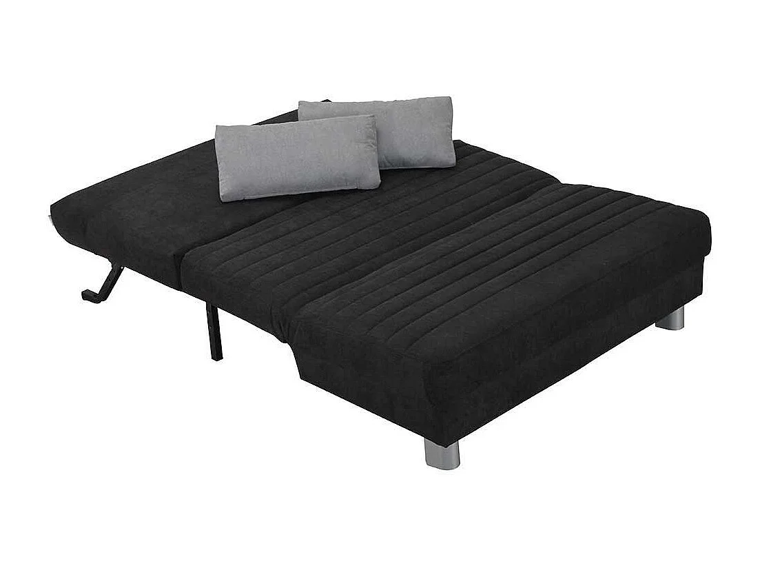 Schlafcouch in Schwarz Grau Stoff Metall