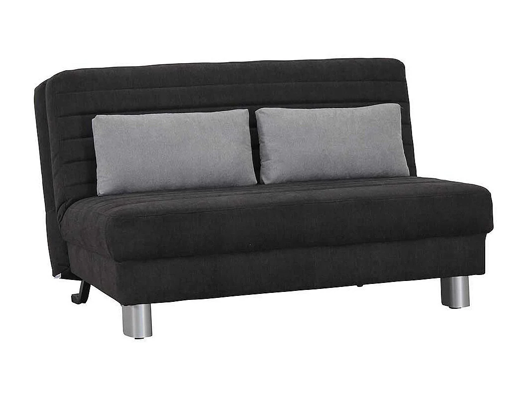 Schlafcouch in Schwarz Grau Stoff Metall